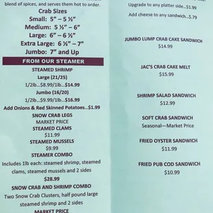 menu