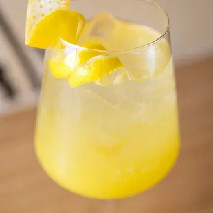 a glass of lemonade