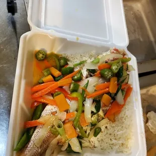 Steam Fish with White Rice