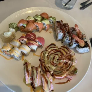 Multiple sushi rolls!