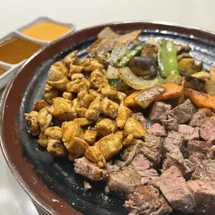 steak and vegetables