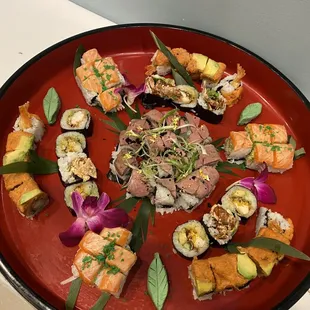 sashimi, sushi, sushi and sashimi, food