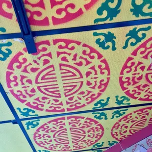 Stenciled ceiling tiles. #UpCloseSavor