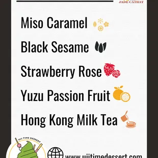 Uji Time Dessert Ice Cream Menu as of 3/13/23