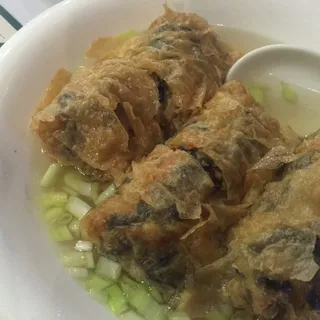 Tofu Skin Wraps in Broth (Shrimp & Mushroom)