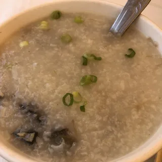 Fermented Egg and Pork congee