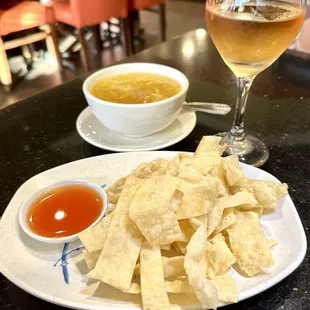Corn Egg Drop Soup and Plum Wine