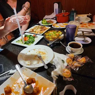Empty plates of good food