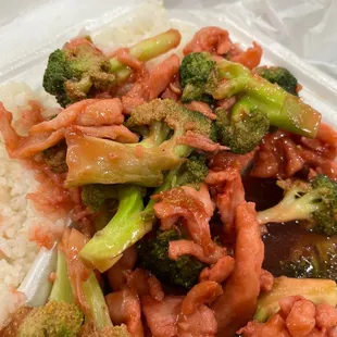 broccoli and shrimp with rice
