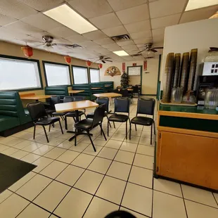 a view of the dining area