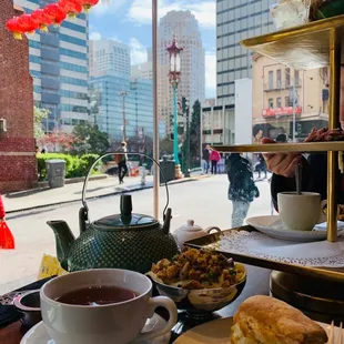 Some savories &amp; the view from our table