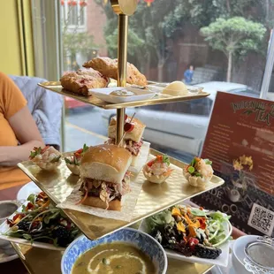 Savory course with tea