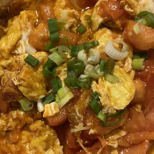 Scrambled eggs w/ tomato from the Asian Specialty part of the menu. Delicious!