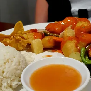 Sweet and Sour chicken, $10.50