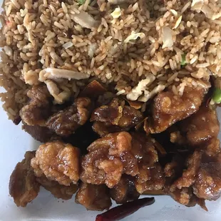 Orange Chicken with Chicken Fried Rice