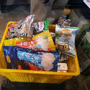 Bought a whole basket food of snacks