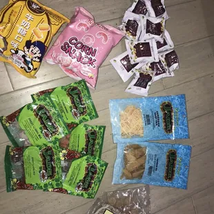 a variety of snacks