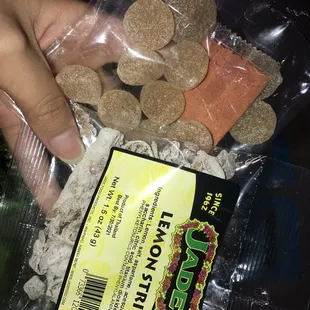 Lemon strip (super tart!) and gummies