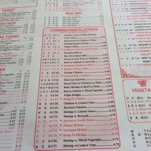 sushi and sashimi, menu