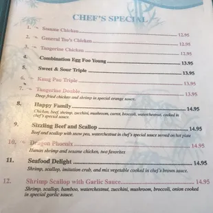 menu