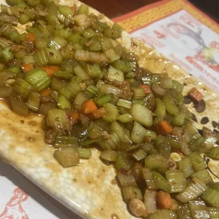 What I pulled out in celery from the Kung Pow Chicken