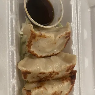 Pan fried potsticker heaven