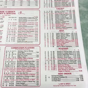 menu