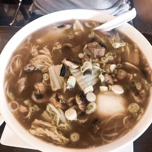 Duck noodle soup.