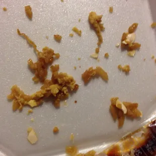 Eggshells in combination fried rice.