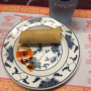 Vegetarian egg roll - hot, crispy and nice yet simple flavor. Off too a good start!