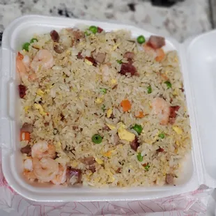 Shrimp and char siu fried rice