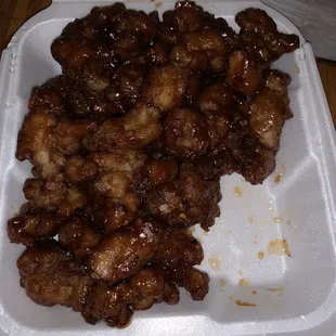 Orange Chicken, made a plate before taking picture. Yumm soo good!