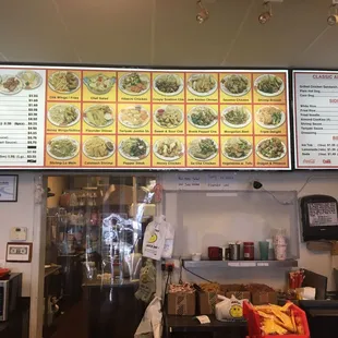 menus on the wall