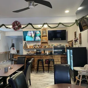 Seating area with small bar