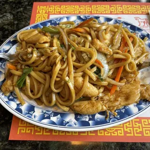 Chicken 65. Lo Mein (soft noodles)