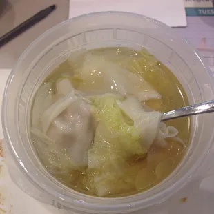 Super bland and oily wonton soup