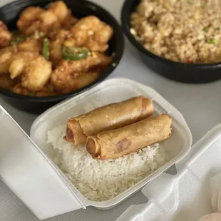 Fried taro egg rolls