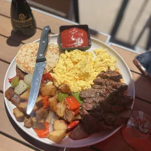 FLAT IRON STEAK and EGGS