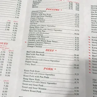 Current menu