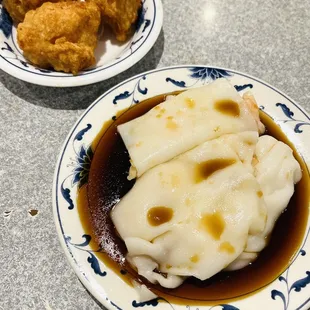 Shrimp balls and shrimp crepe