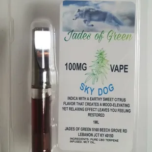 CBD Isolate (thc-free) vape cartridge Sky Dog