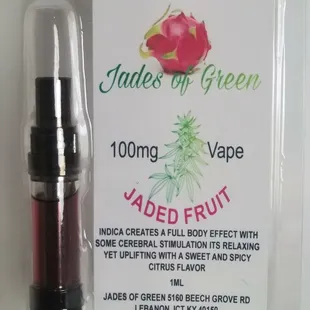 CBD Isolate (thc-free) vape cartridge Jaded Fruit