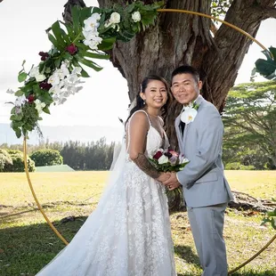 Ceremony archway floral arrangements