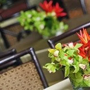 Luxury Orchid and tropic centerpiece