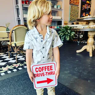 Drive Thru window open for espresso drinks and ice cream