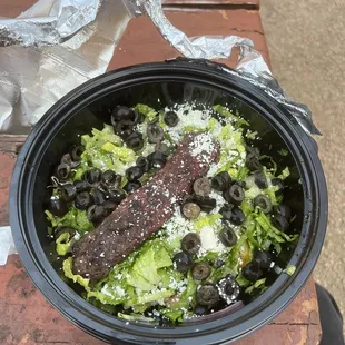 Greek salad with Meat (beef)