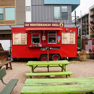 a red food truck