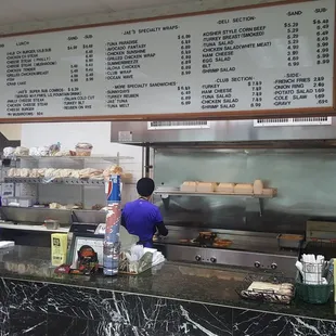 the counter and menus