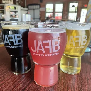 three different beers