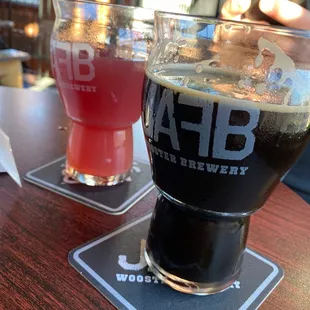 Top left: raspberry really bottom right: Wooster stout